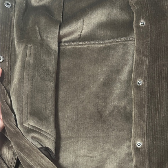 Women’s Dark Brown Velor Corduroy Shirt Jacket - Picture 5 of 10